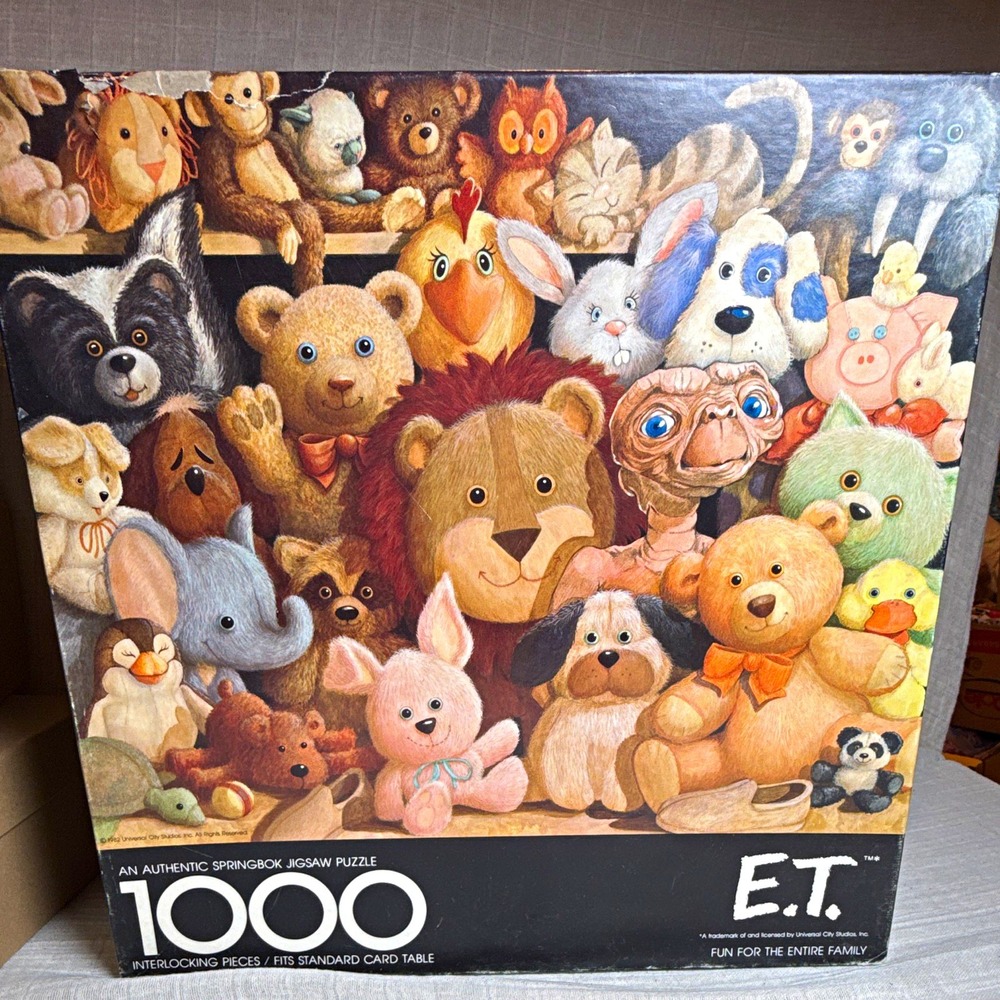 Springbok E.T. Vintage 1982 1000 Piece Interlocking Jigsaw Puzzle Movie TV Toy